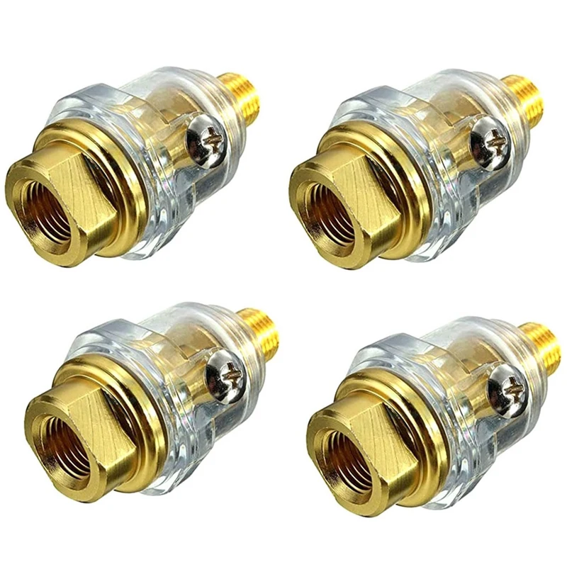 

4Pcs Mini Oiler Pneumatic Tool Accessories 1/4Inch NPT Oiler Oil Lubricator For Air Compression Air Tool Oiler -Yellow