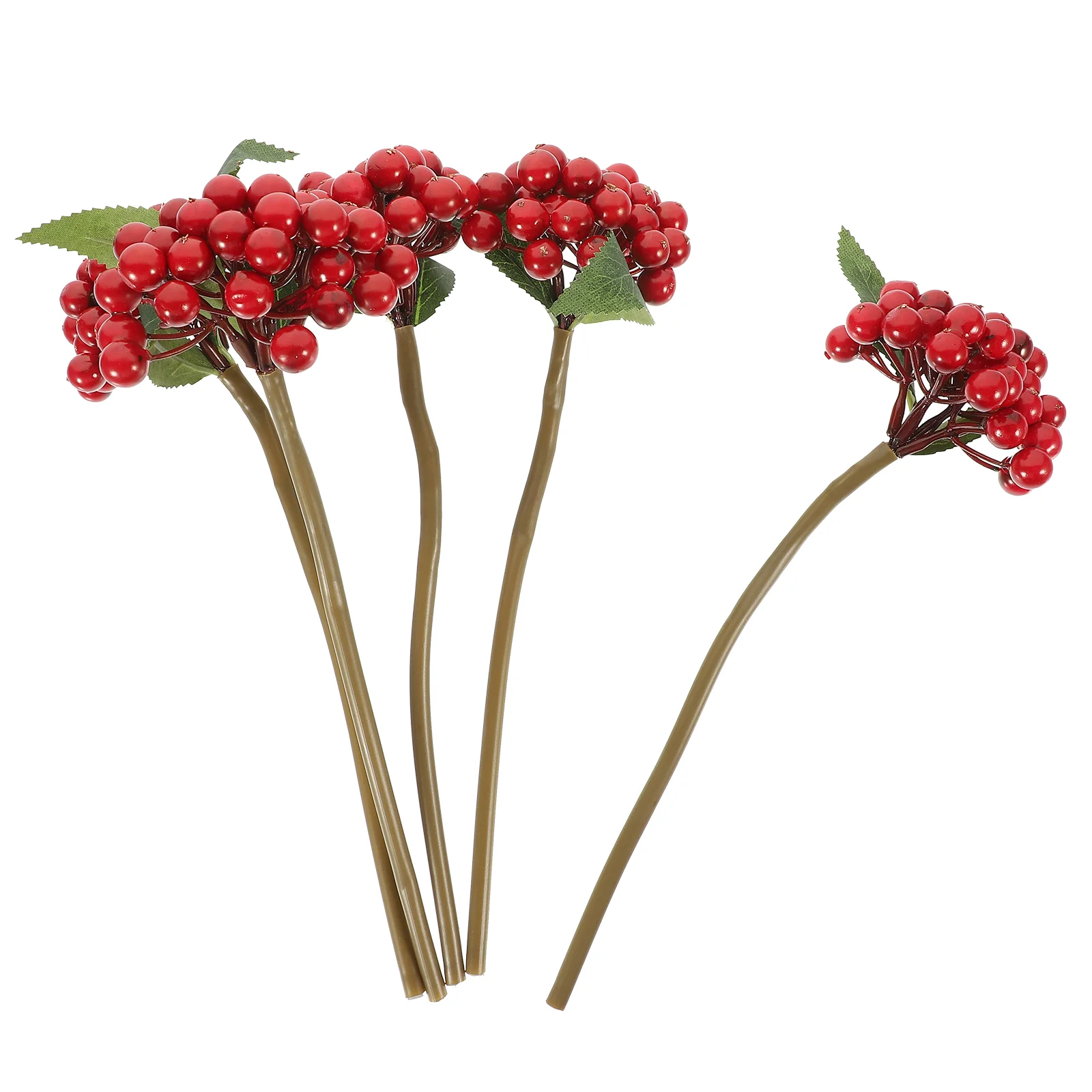 

5 Pcs Artificial Berry Ornaments Fake Christmas Picks Garland Branch Branches Soft Pvc Plants