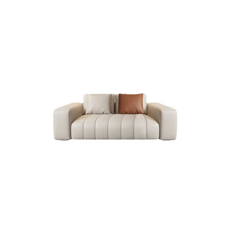 

ZL Piano Keys Leather Sofa Modern Minimalist Small Apartment Straight Row Tofu Block Leather Sofa