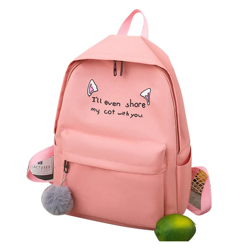 4 pcs sets canvas Schoolbags For Teenage Girls Female Children Shoulder Bags New Trend Female Backpack Fashion Women Backpack