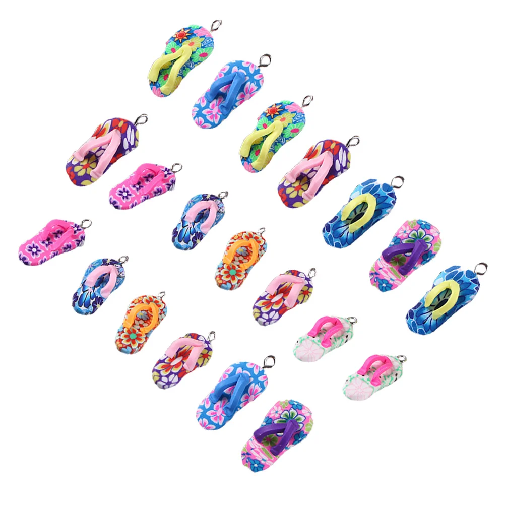 

Necklace Slipper Charms Soft Clay Slippers Pendant Keychain Jewelry Making Ornament