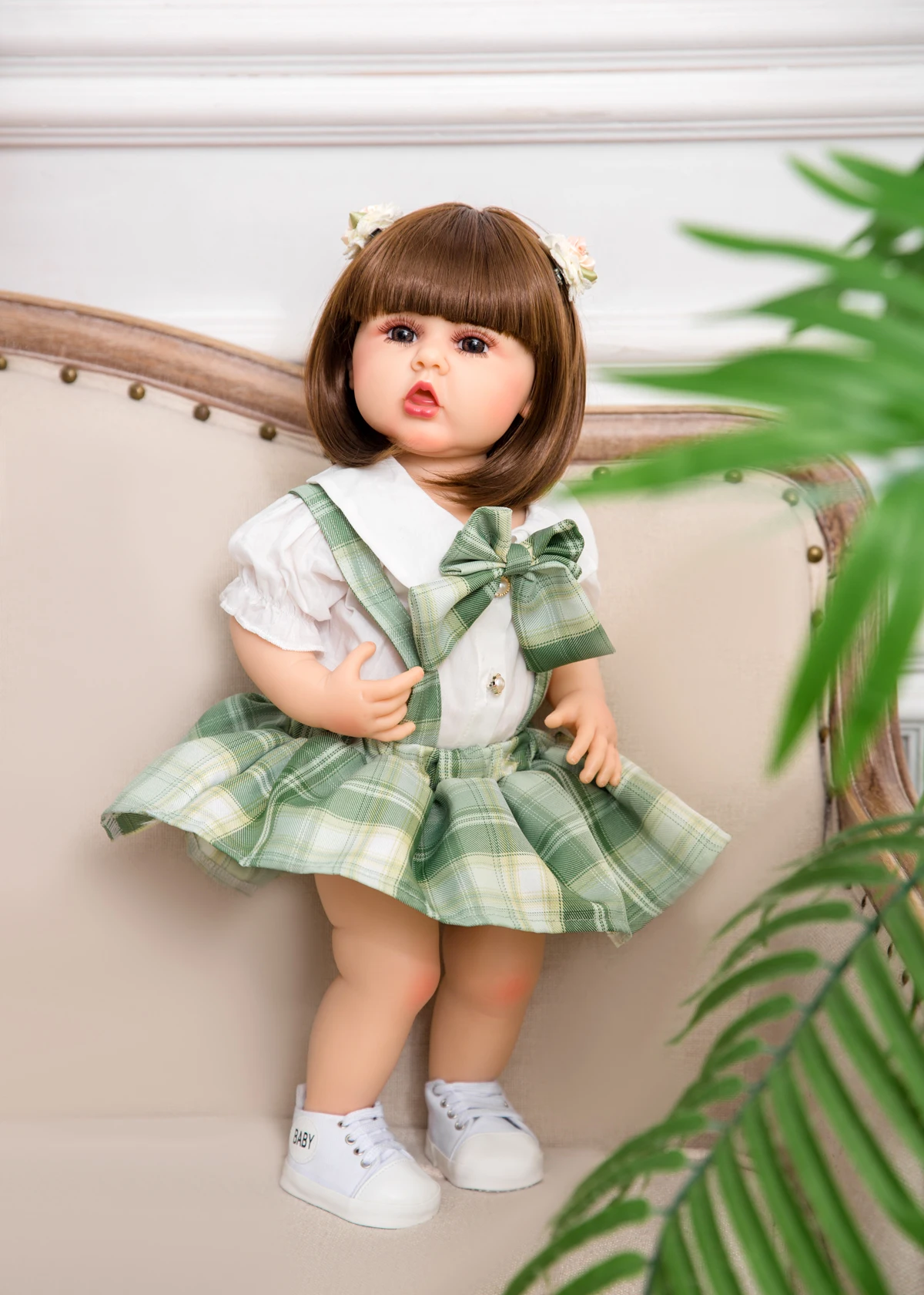 keiumi-boneca-de-silicone-renascida-verde-quadriculada-estilo-universitario-brinquedos-de-saia-presentes-de-aniversario-para-o-dia-das-criancas-55cm