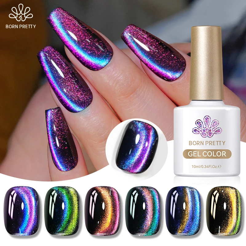 BORN PRETTY 10ml 9D Cat Magnetic Gel Nail Polish Must need Black Gel-Polaris Light Soak Off UV Gel Varnis Semi Permanent DIY