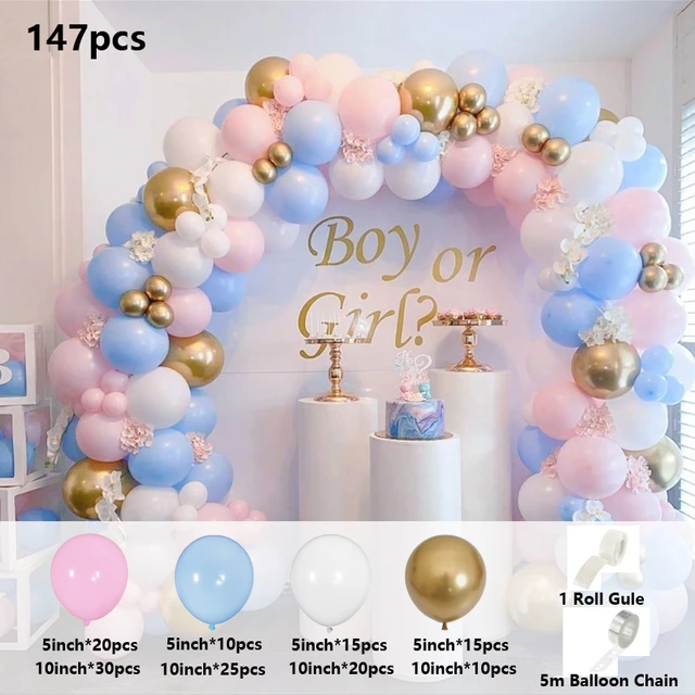 Gender Reveal Party In A Box, Baby Shower Balloon Decorations, Pink Blue  Girl Boy Gender Reveal Party Decorations, What Will Baby Be?