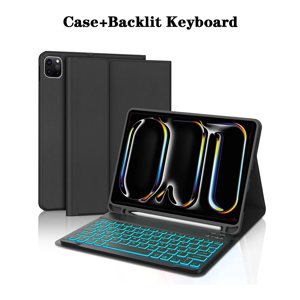 Enhanced Keyboard Case with Detachable Magnetic Cover and Integrated Pencil Holder