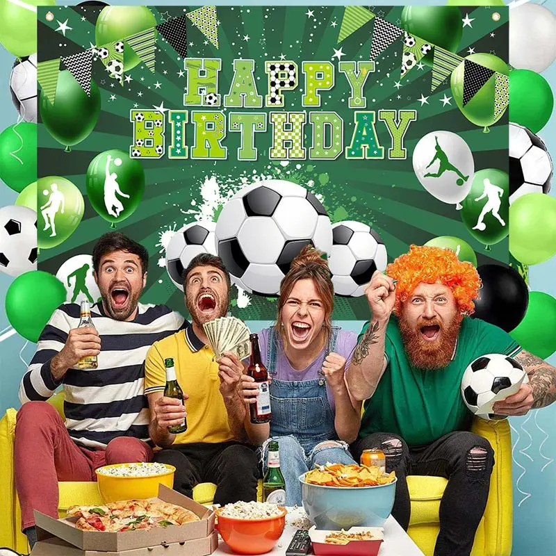 Soccer Birthday Party Backdrop Football Soccer Theme Birthday Party Decorations Photo Booth Props for Boys Kids - Image 5