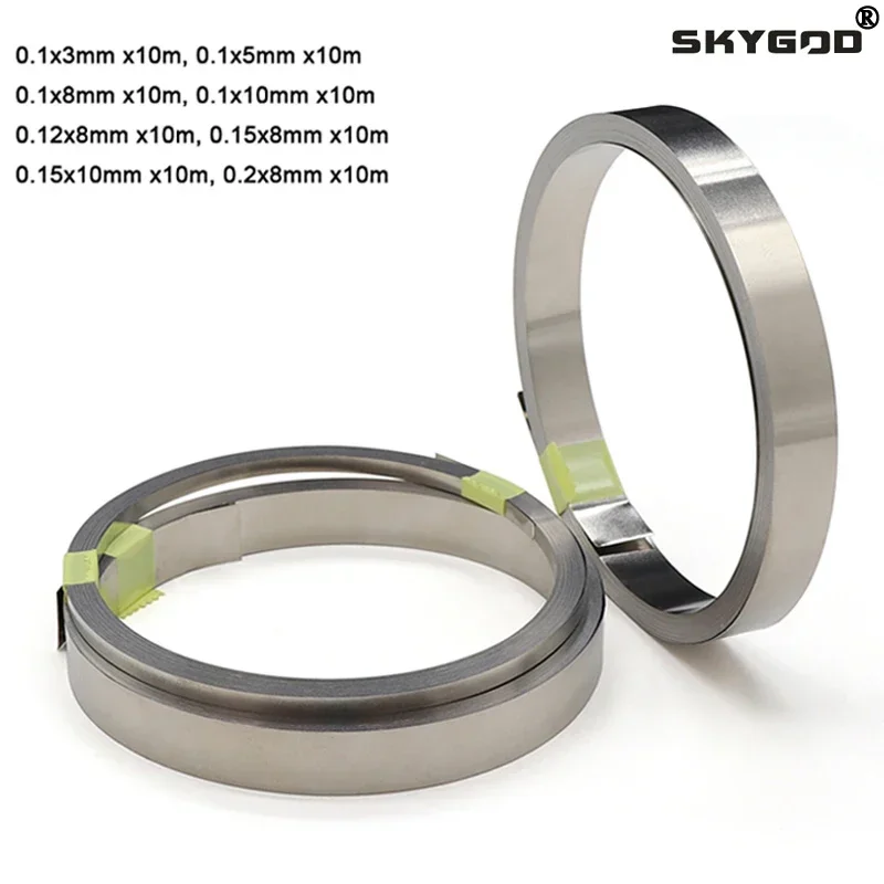 10m/Roll 18650 Li-ion Battery Nickel Plated Strip Connector 0.1mm 0.12mm 0.15mm 0.2mm Battrey Connector Spot Weld Steel Belt nickel plated steel sheet strip connector nickel plating strap for lithium 18650 battery welding belt spot welder length 100mm