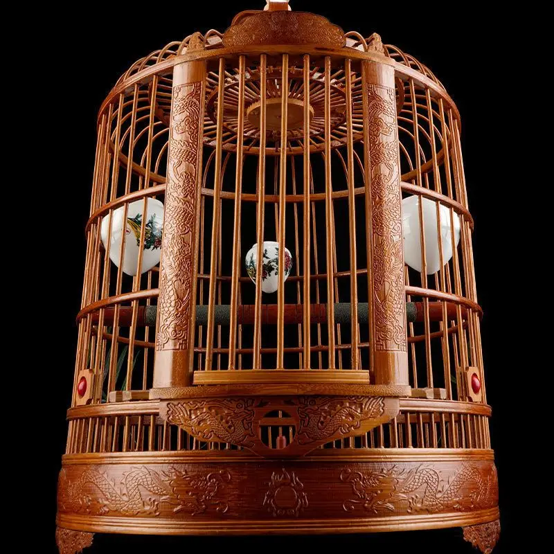 Pappagallo Vintage Bird Cage Portapacchi In Legno Passaros Feeder Birdcage Accessori Budgie Gabbia Per Uccelli Pet Supplies Cy50Bc