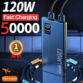XIAOMI 120W Power Bank 50000mAh Caricabatteria portatile Powerbank a ricarica rapida ad alta capacità per iPhone Samsung Huawei Hot