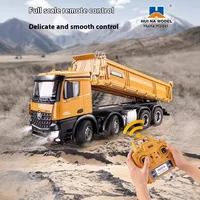New Huina536 Truck 12-Channel Rc Truck Alloy Full Proportion With Light 8 Wheel Heavy Engineering Self-Unloading Toy Boy'S Gifts 1