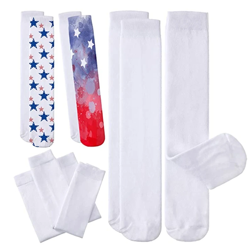Meias em Branco de Impressão Dupla Face Sublimação para Adolescente e Adulto Meias em Branco para Sublimação 10 Pares de - Imagem 2
