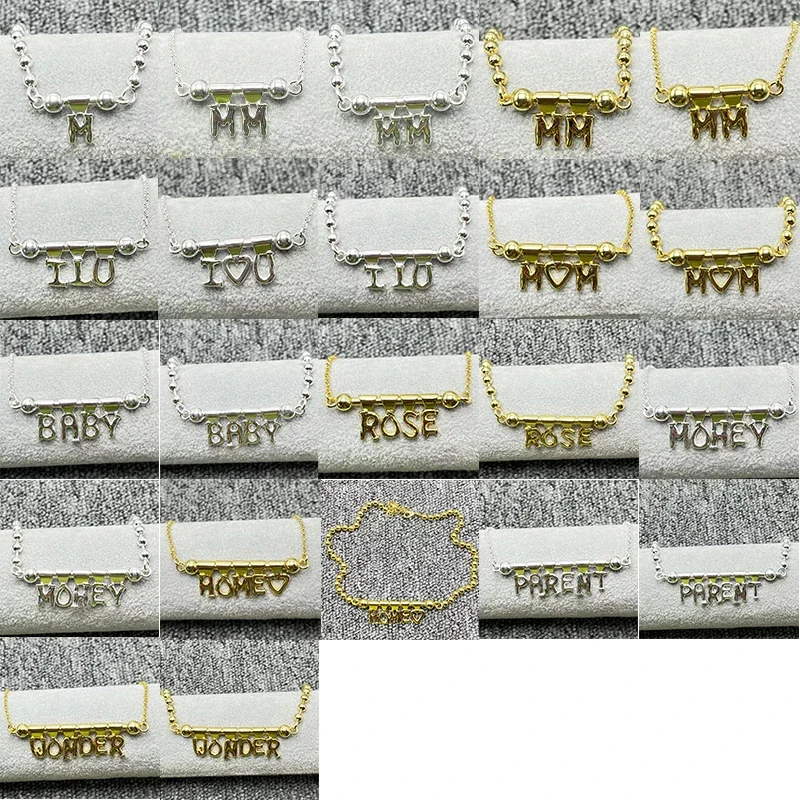 

2023 г., испанское новое популярное женское ожерелье с надписью Серебряная цепочка с бусинами DIY 925, Оптовая доставка