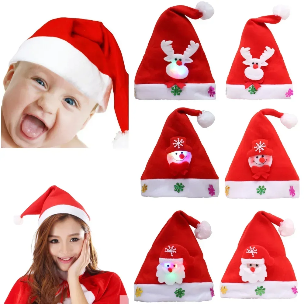 Christmas Hats New Year Santa Claus Snowman Elk Cap For Kindergarten Home Party Children Adult Xmas Gift Decoration christmas beanie hat
