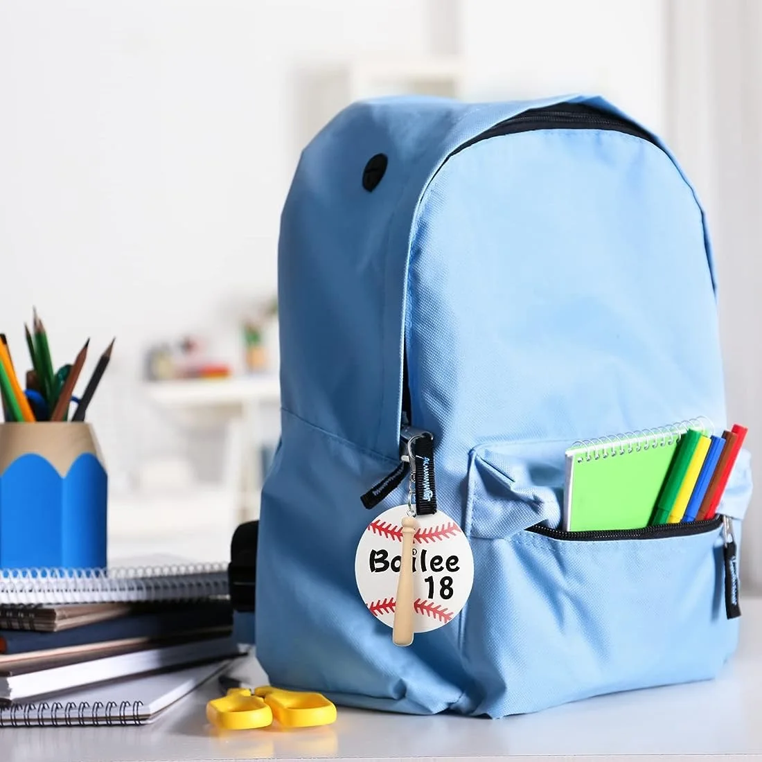 36pcs Softball Acrylic Keychain Blanks Kit 12pcs Acrylic Baseball Blanks&12pcs Swivel Snap Hooks Baseball Keychain&12pc Wood Bat