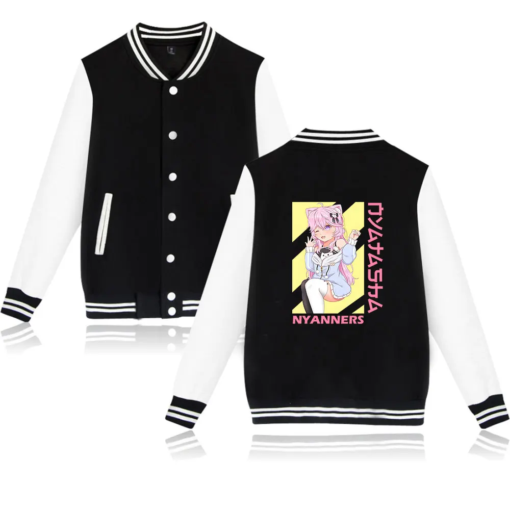 

Nyanners Merch мультфильм куртка для женщин мужчин с длинным рукавом бейсбольная куртка трендовая Повседневная бейсбольная форма
