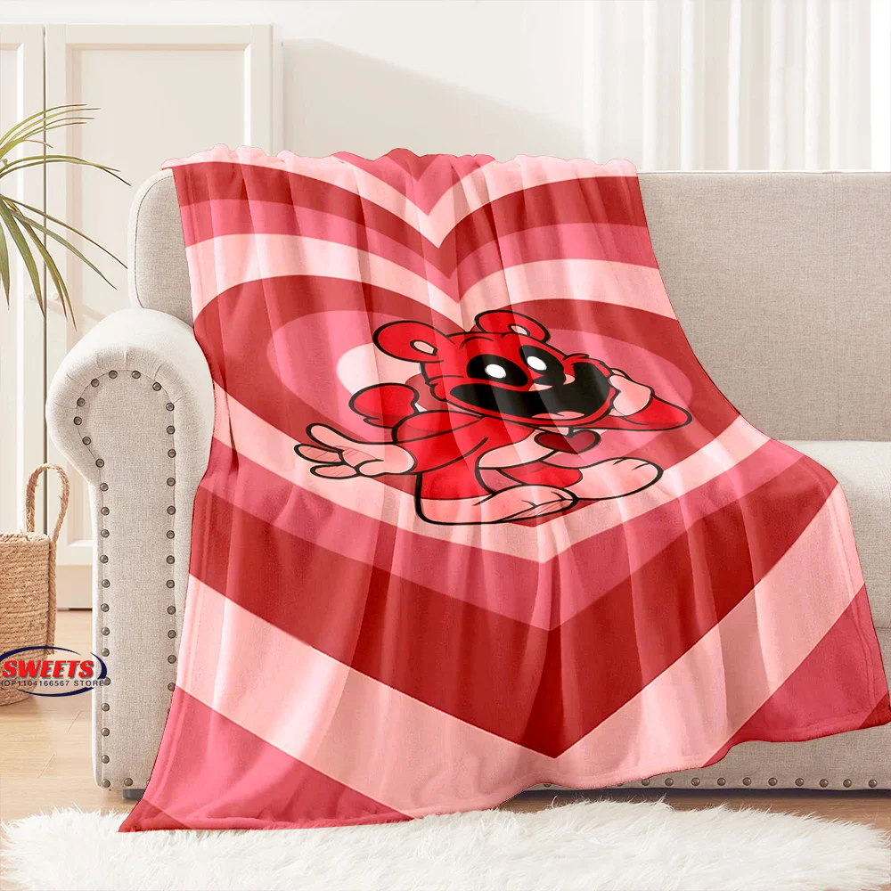 S-Smiling C-Critters Horr0r Game Cartoon Flannel Blanket for Bed Bedroom Sofa Picnic,Throw Blanket for Cover Outdoor Leisure Nap 6
