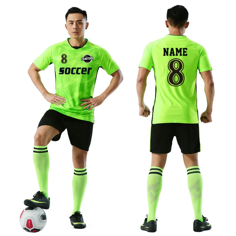 100% Polyester Cheap Football Jerseys Kits Mens Breathable Soccer Uniforms Set With 6311