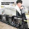 Electric Retro Trains Set Meal  Alloy Car Head  Track Train With Smoke, Light & Sounds Creative Decor Train Model Party Gifts 2