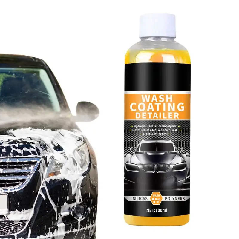 

Car Wash And Wax Quick Dry Car Wash Coating Detailer 100ml Car Washing Easily Clean Just Wipe With Water Safe For Cars Trucks