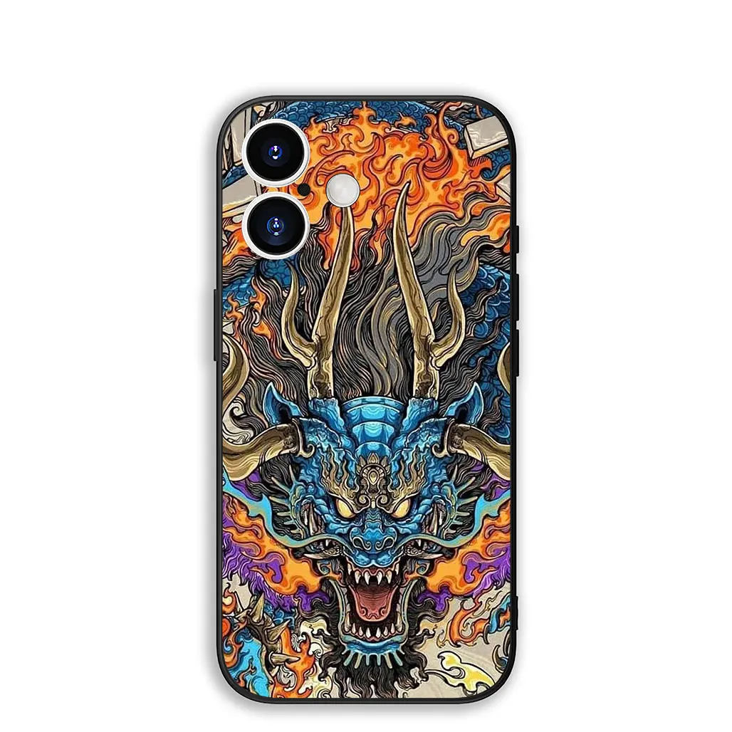 Samurai Skeleton & Dragon Phone Cover Case