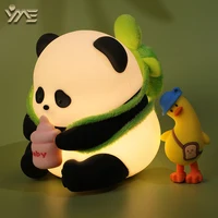 RGB Panda LED Night Light Cute USB Rechargeable Silicone Touch Sensor 7 Colors Cartoon Sleeping Lamp Home Bedroom Decoration 1