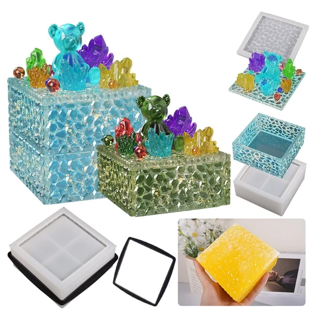 AFUNTA 2 Pcs Storage Box Resin Molds, Stackable Jewelry Box Molds Square Epoxy Resin AFUNTA 2 Pcs Storage Box Resin Molds, Stackable Jewelry Box Molds Square Epoxy Resin