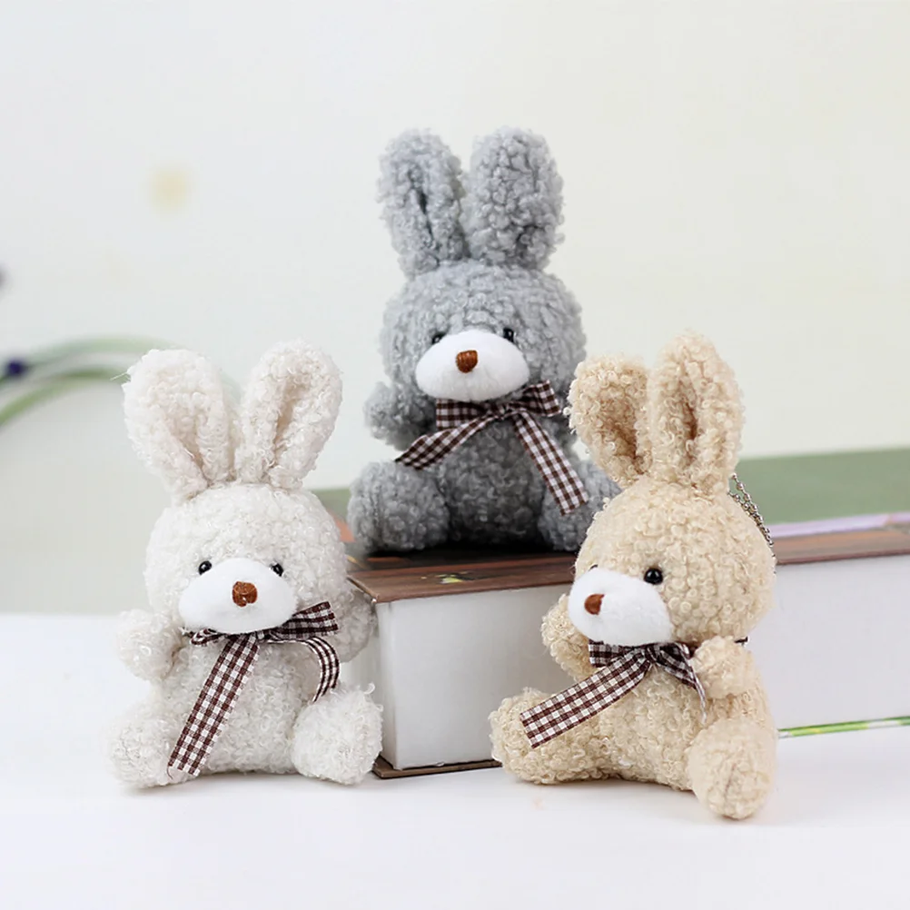 

12Pcs Mini Stuffed Animal Bunny Plush Keychain Decoration Rabbit Animal Toy for Easter Eggs Filler Birthday Wedding Party Favors