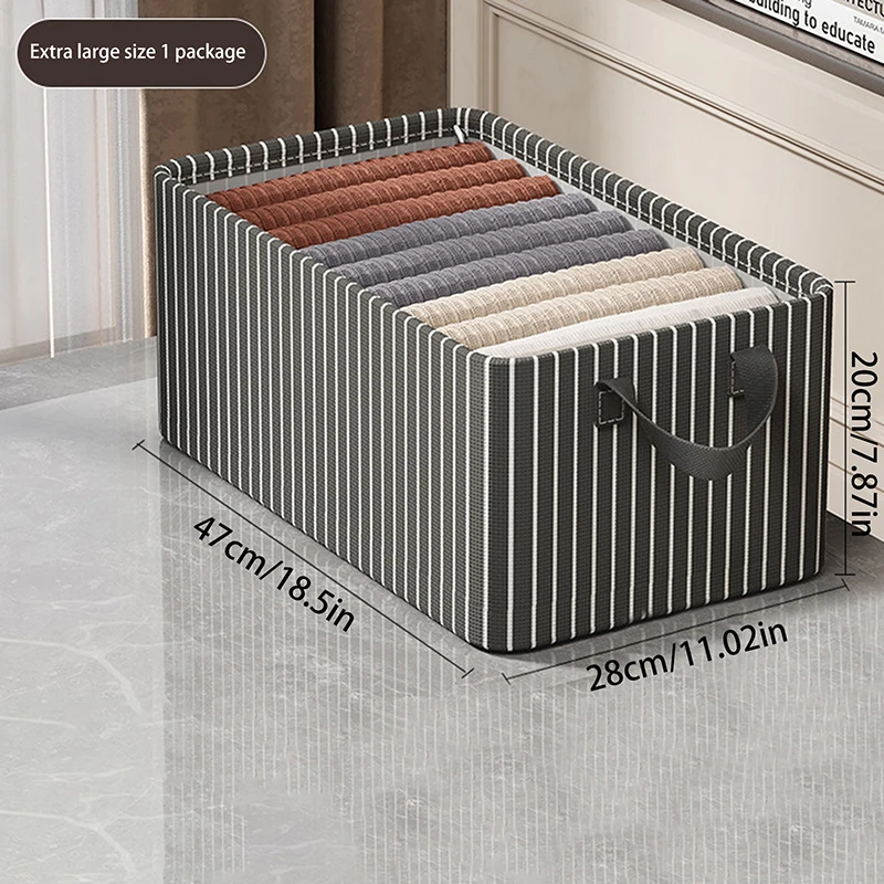 Boîte de rangement pour T-shirts et pantalons, boîte de rangement pliable pour vêtements ménagers avec cadre en acier, 1 pièce