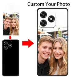 Personalized Matte Soft Silicone Phone Case with DIY Photo Back Cover and TPU Bumper for Honor Play10A (Black)