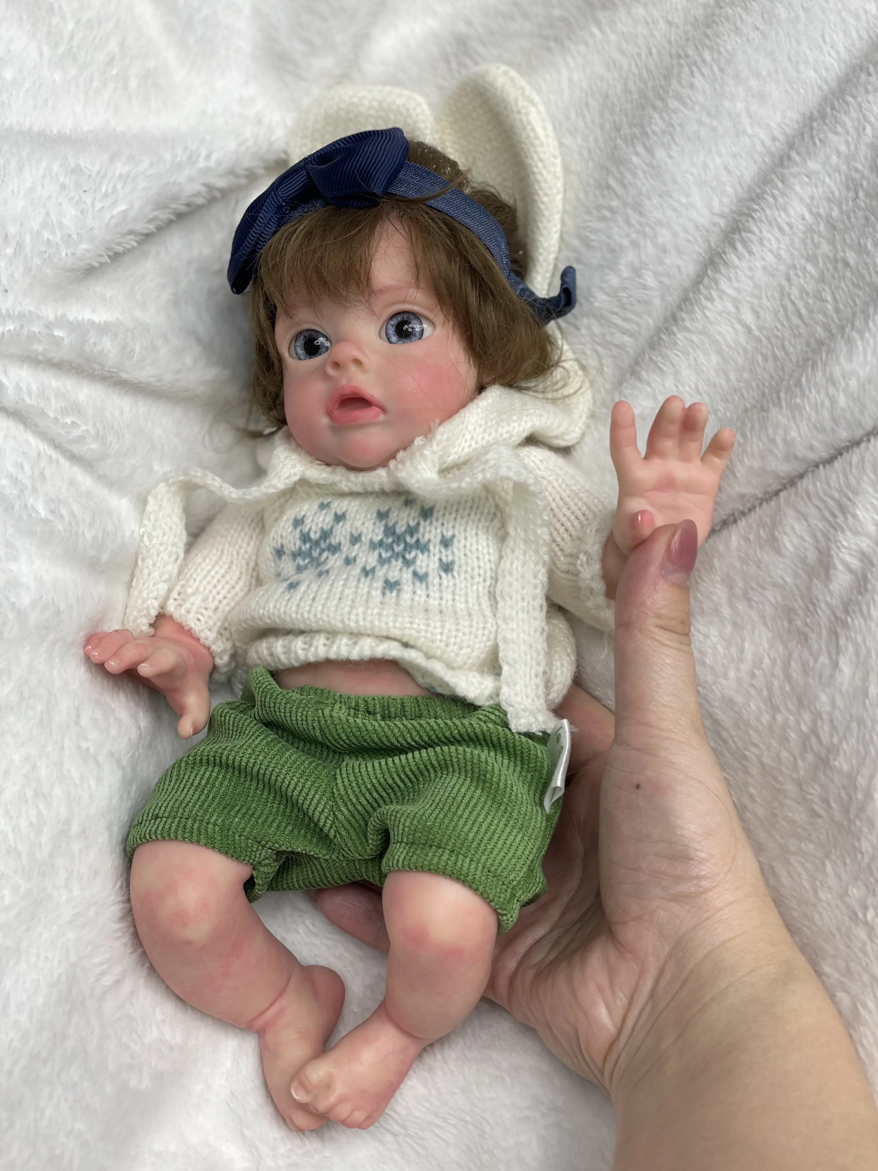 Adorable Bébé reborn Elfe Fée, Poupée Lourde et Lestée Faite Main