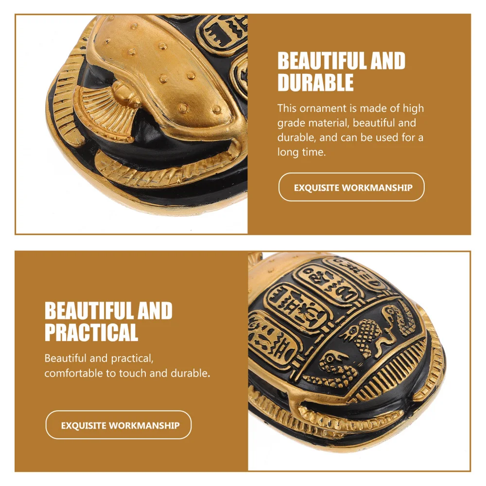 1pc Egypt Scarab Beetle Figurine Desktop Ornament Egypt Artware Figurine Vintage Resin Crafts Decoration 6.8x5x2cm