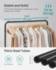 SONGMICS Clothes Rack with Wheels, Double-Rod Clothing Rack for Hanging Clothes 3