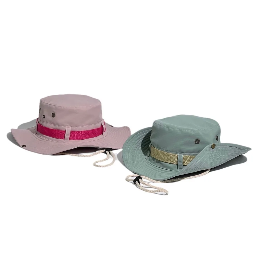 New Mountaineering Hat Summer Large-Brimmed Japanese Fisherman Hat Sunscreen Sun Travel Camping Western Cowboy