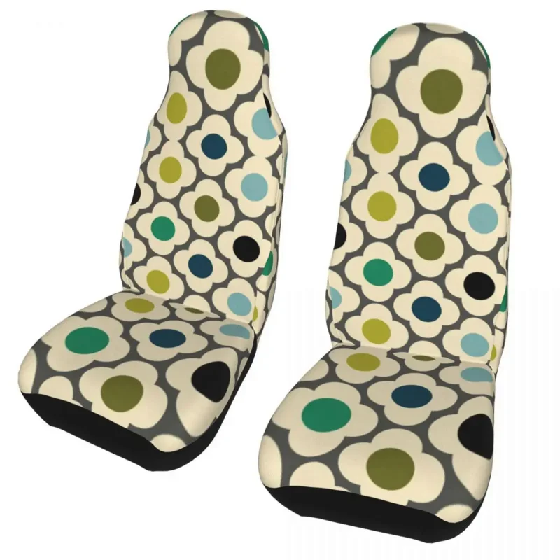 

Orla Kiely Flowers Abstract Front Auto Seat Cover Print Geometric Car Seat Covers Universal Fit for SUV Sedan Van 2 Pieces