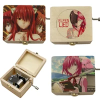 Anime Elfen Lied Yellow Wood Handed Music Box, Lilium Musical Customize Color Printed Gift Kid Birthday Festival Lovely Souvenir 1
