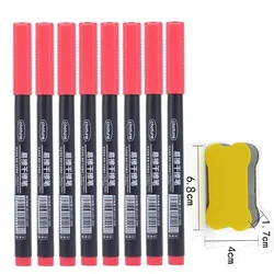 Ultra Fine Tip Dry Erase Markers Set - 0.5mm, 3 Vibrant Colors (8Pcs red set)