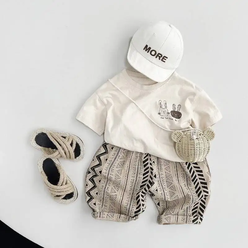 Sommer Kinder T-Shirts 1-8y Jungen Mädchen Baumwolle Druck Cartoon Kurzarm T-Shirts Tops T-Shirts Kleinkind tragen T-Shirt Kinder Kleidung – Detail 3