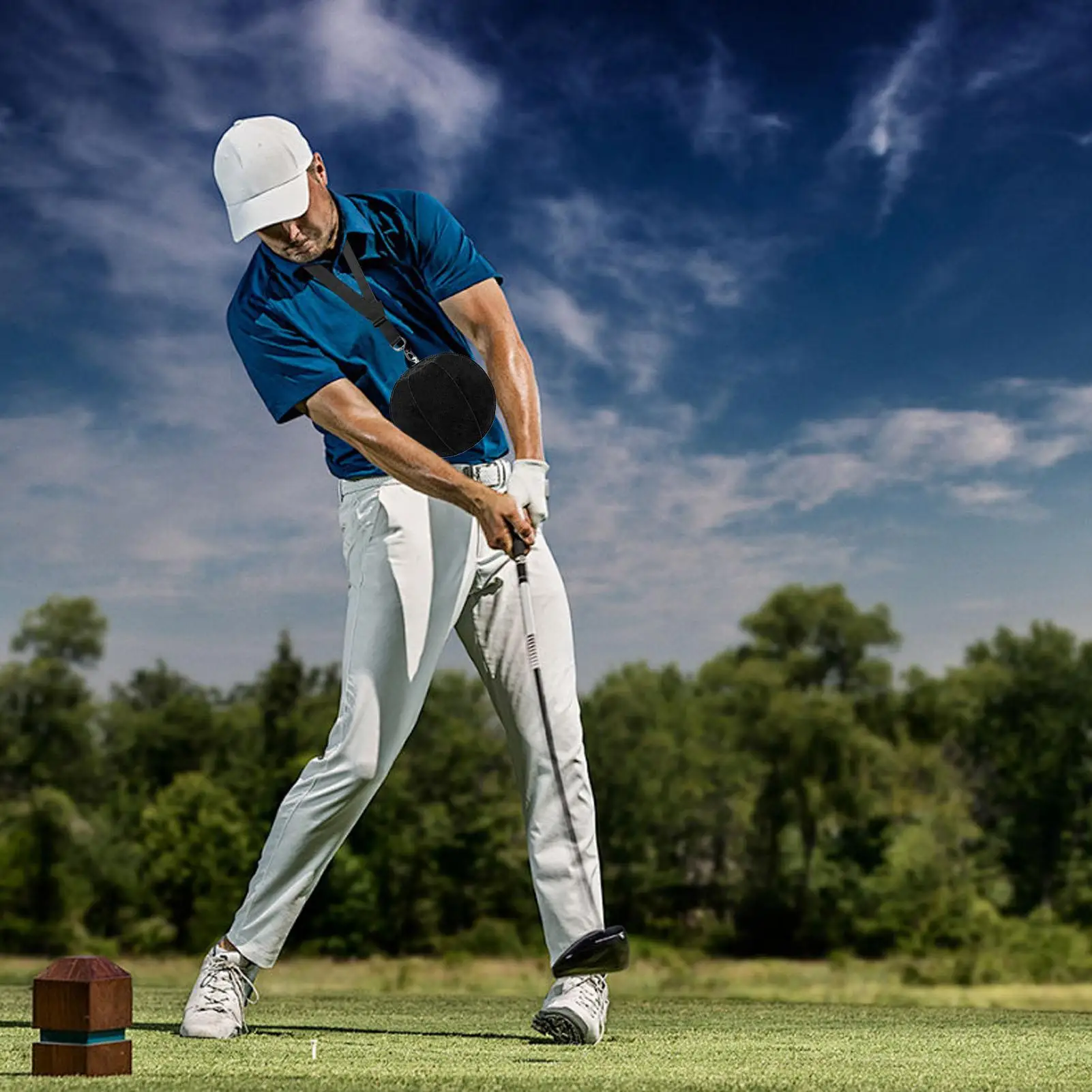 Golf Swing Trainer Aid Inflatable Smart Ball Golf Training Aid For Beginner Swing Trainer Equipment Adjustable For Cyclists Men