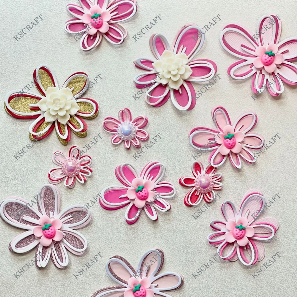 KSCRAFT Flat Daisy Flowers Metal Cutting Dies Stencils for DIY Scrapbooking Decorative Embossing DIY Paper Cards