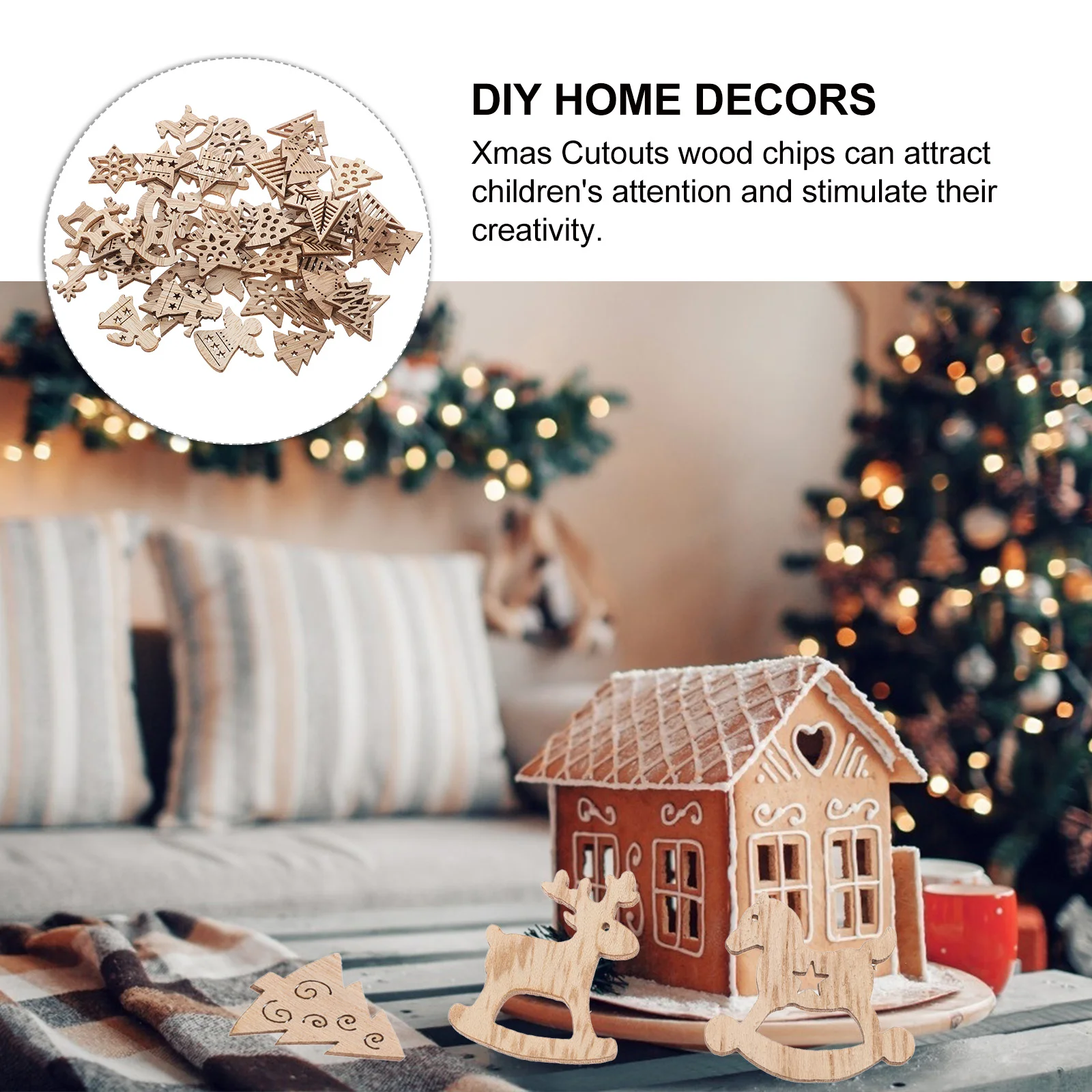 54 Pcs Christmas Wood Craft Blanks 5