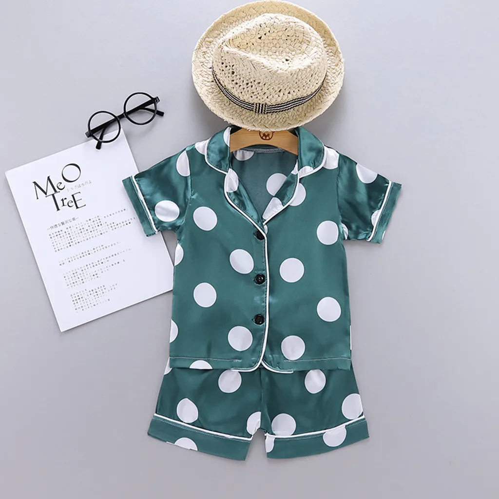 

Kids Homewear 2024 Casual Sleeve Tops+Shorts Pajamas Cartoon Sleepwear Outfits Girl Baby Short Toddler Boy Girls Outfits&Set