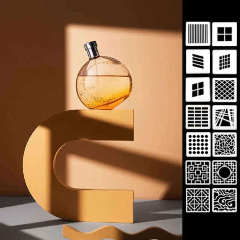 Cuccoloris 쿠키 GOBO 라이트 쉐이핑 도구, 사진 소품 창 창 그림자 블라인드 프레임, 사진 스튜디오용 하프 돔 패턴