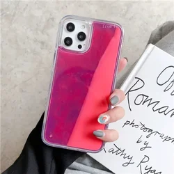 Luminous Quicksand Night Glow Phone Case with Dynamic Liquid Sand Back Cover - iPhone 17 Pro (Color A)