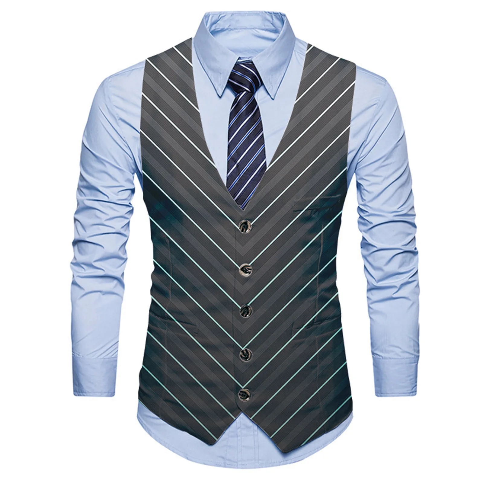 Men Suit Vest Waistcoat Slim Fit Sleeveless Vintage Blazer Vests Mens Formal Business Vest Wedding Dress Suit