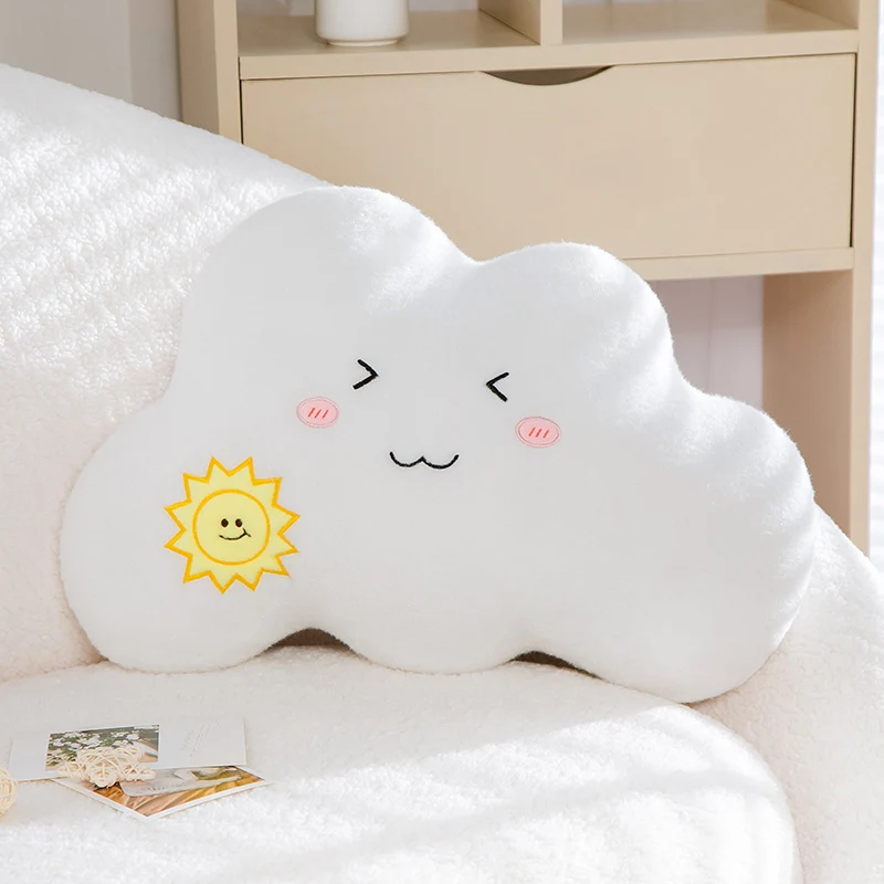 Unittype 3 Pcs Clouds Shaped Throw Decorative Pillows Cute Soft Cloud  Pillows White Waist Rest Cushion Lovely Floor Cushion Reading Pillows 2  Size