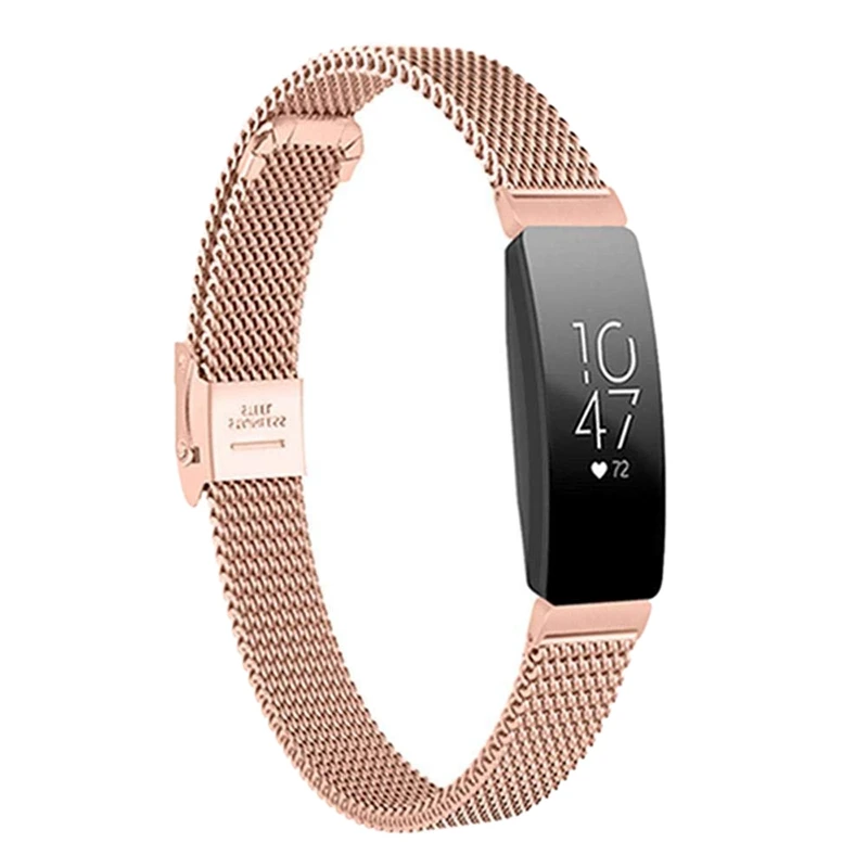 

Для Fitbit Inspire и Fitbit Inspire Hr, сменный ремешок с двойной пряжкой, Регулируемый магнитный Миланский ремешок для часов из нержавеющей стали