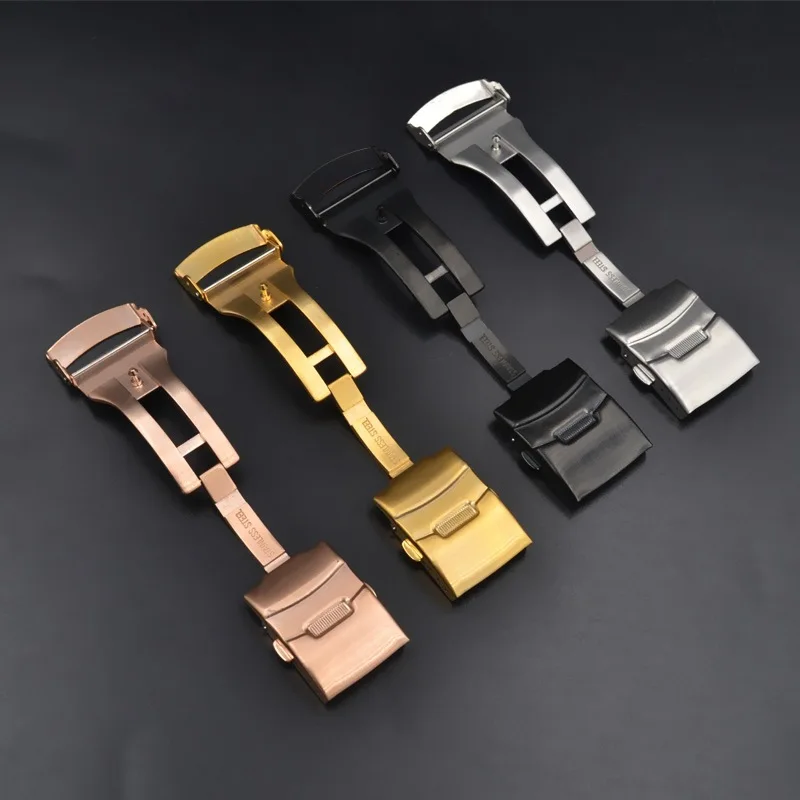 Fibbia Da Uomo Squisita Cinturino In Acciaio Inox Farfalla Deployment Chiusura 12 14 16 18mm 20mm 22mm 24mm 26mm ACC-Shaped Bracelet Bracelet Bracciale In Metallo Cinturino In Metallo Facile Da Indoss - Foto 9