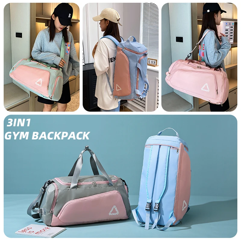 3 IN 1 Multifunctional Waterproof Weekender Overnight Short Trip Yoga Gym Backpack Duffel Travel Bag Independent Shoe Warehouse