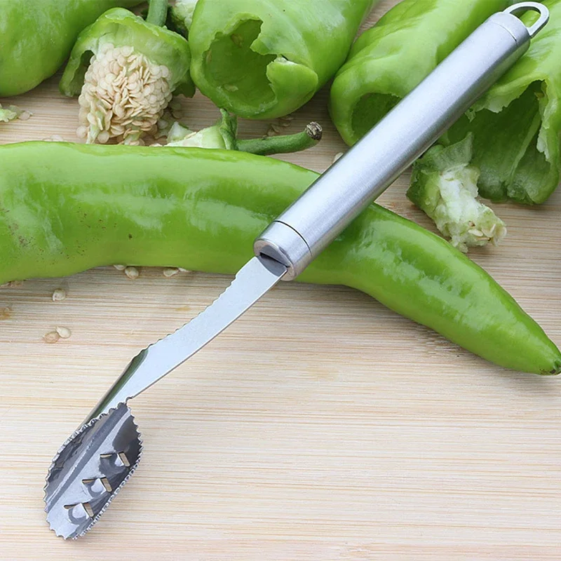 1Pcs Vegetable Fruit Coring Tool Pepper Tomato Slicer Edge Rotating Cutter Corers Seed Remover Stainless Steel Kitchen Gadgets 5