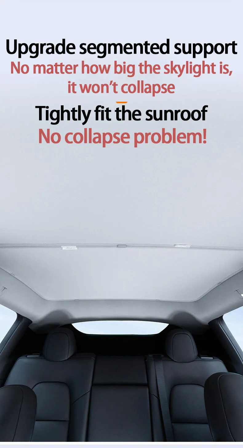 For Tesla New Model Y Juniper & Model 3 Highland 2019-2025 Sunroof Ice Cloth Buc